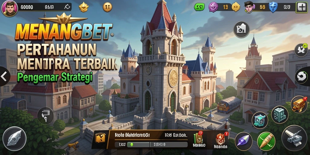 Screenshot gameplay <strong>MENANGBET</strong> dengan menara pertahanan yang strategis.