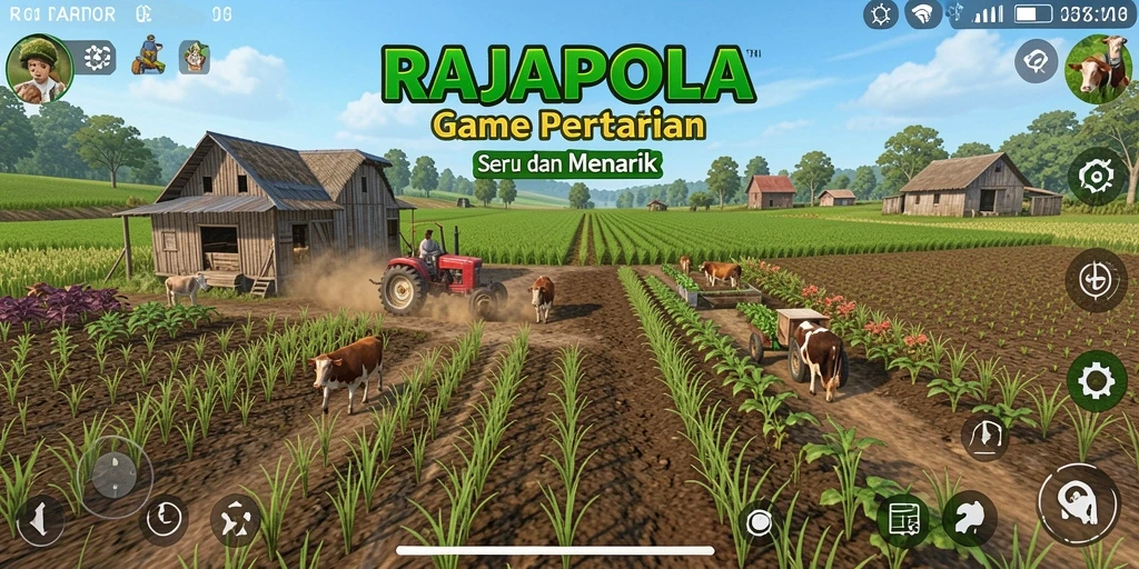 Gameplay seru RAJAPOLA saat bertani dan mengelola lahan.