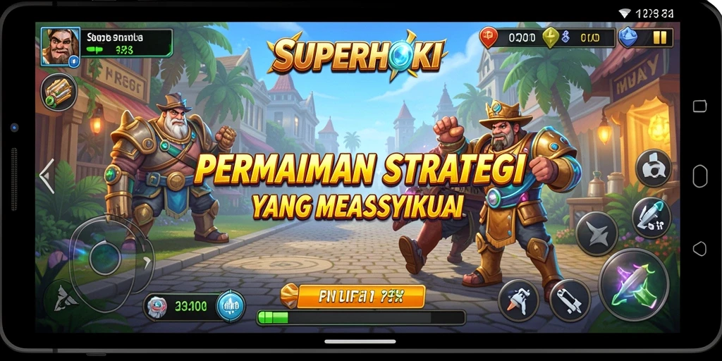 Screenshot utama SUPERHOKI menampilkan aksi dan strategi permainan yang mendebarkan.