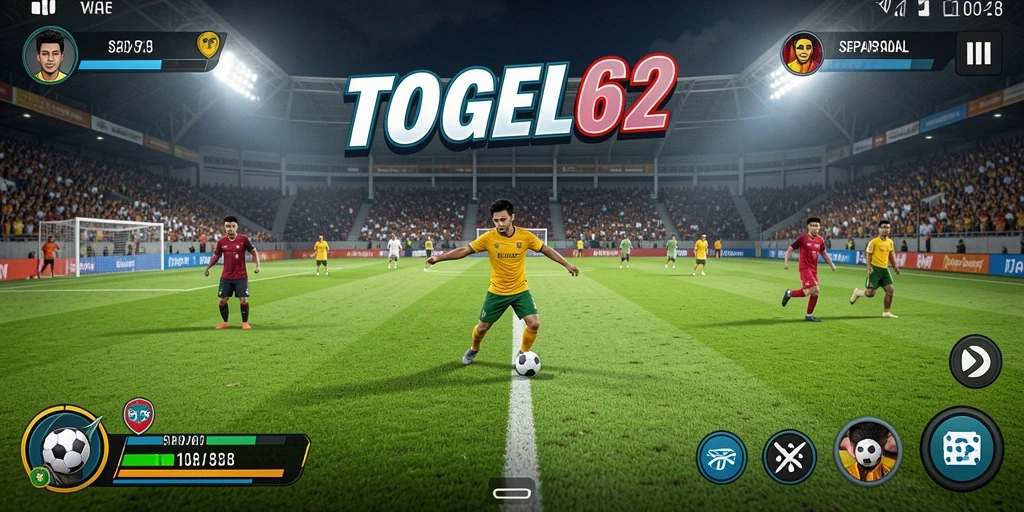 Tampilan gameplay menarik TOGEL62 yang menampilkan pertandingan sepak bola.