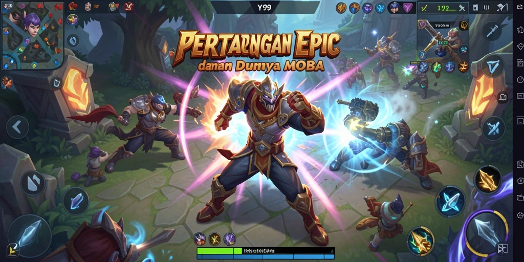 Gameplay seru Y89 dengan aksi MOBA yang intens.